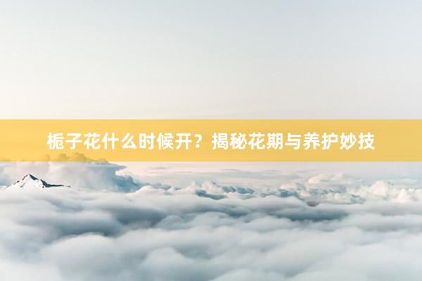 栀子花什么时候开？揭秘花期与养护妙技